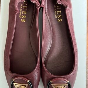 GUESS Women's Burgundy Ballet Flats